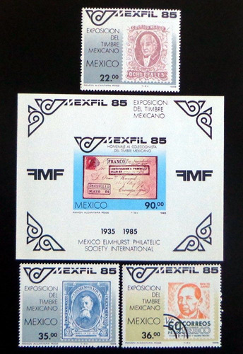 México, Serie Sc 1382-85 Expo Mexfil 85 Mint L7545