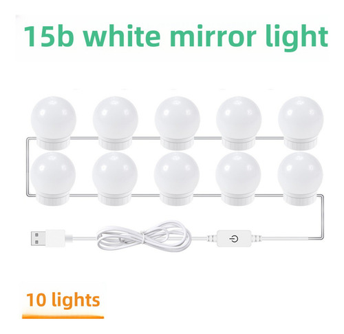 Espejo Led Frontal Con Bombilla De Tres Colores Para Espejo