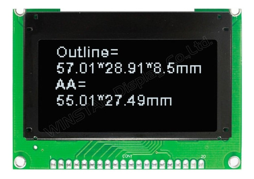 Weo012864 Display Oled 128x64 Blanco 3v S/t 2,42 X5u
