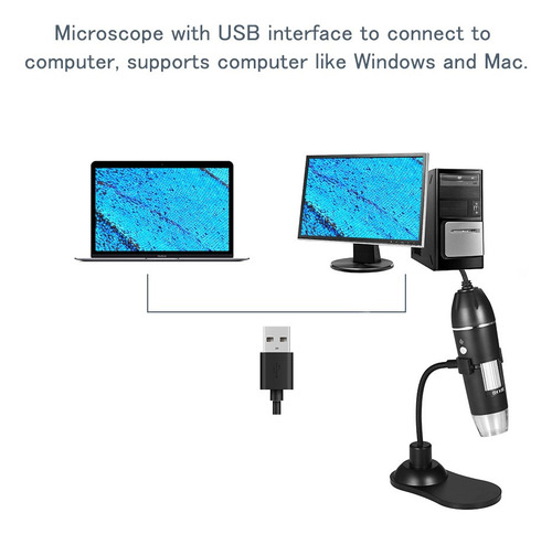Digital Zoom Microscopio Usb Lupa De Mano Y De Escritorio