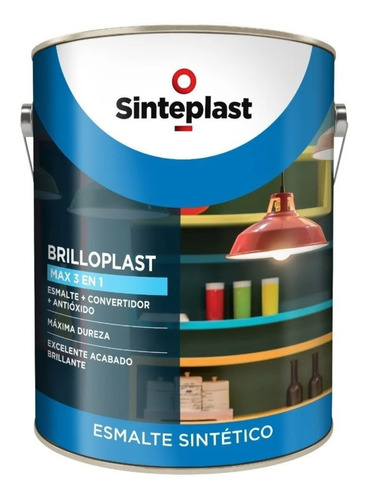 Esmalte Convertidor Brilloplast Sinteplast 4 Lt - Colores Acabado Brillante Color Azulejo