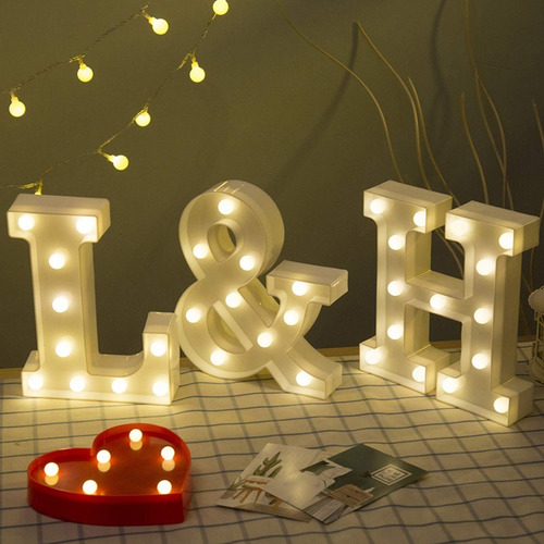 Letras Luminosas Led Mdf 3d Fiestas Cumpleaños Baby Boda 