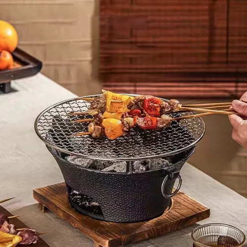 Recipiente Redondo Para Parrilla De Carbón Portátil Para L