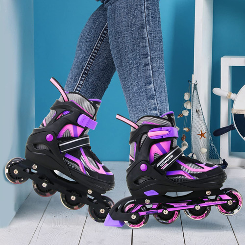 Patines En Línea Ajustables Con Ruedas Iluminadas Niñas Y Ni