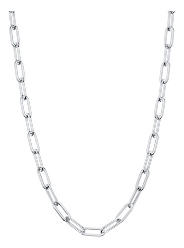 Collar De Plata Para Mujer, Cadena De Clip De Oro Y Plata D.