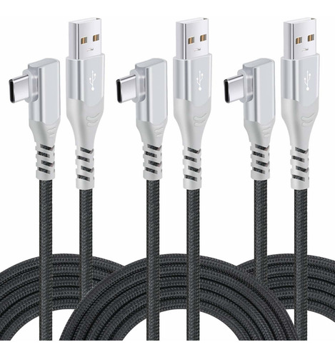 Cable Pofesun Usb A Usb C, 3 Cables/10 Pies/90 Grados