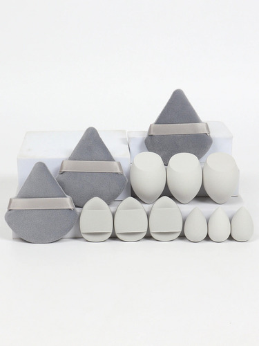 Kit 12 Esponjas Para Maquiagem Gota Chanfrada Pó Solto