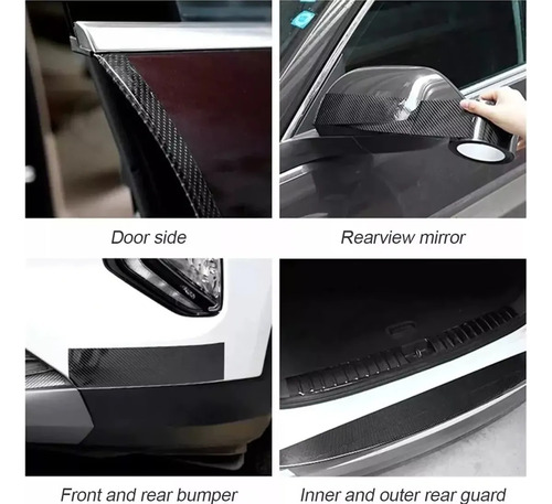 Cinta Protector Calcomanía Haimo Fibra De Carbono 5 Mx5 Cm Para Coche Cinta
