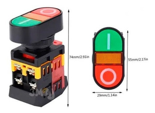 Imagem 6 de 6 de Botão De Comando Duplo C/ Iluminação Na+nf S/ Trava Apbb22n