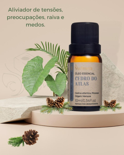 leo Essencial Cedro Atlas 100% Natural Puro Via Aroma 10ml