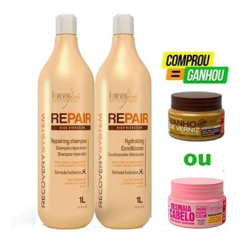 Shampoo E Condicionador Force Repair + Brinde Forever Liss