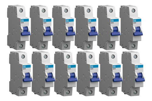 Kit Com 12 Minidisjuntores Termomag Mdw Curva B Weg 10a Mono