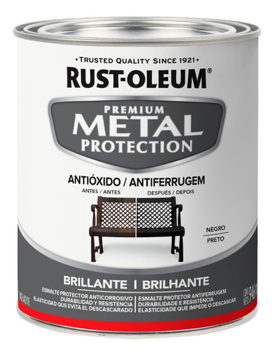 Esmalte Antióxido Metal Protection Rust Oleum Negro Brillant