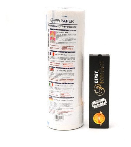 Combo Papel De Cuello X 5 + Filos Derby Premium X 100 Barber