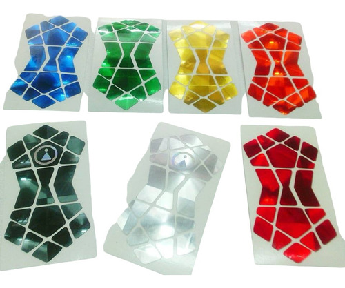 Cubo Rubik Stickers Megaminx Qj Dobles Metalizado Esfera