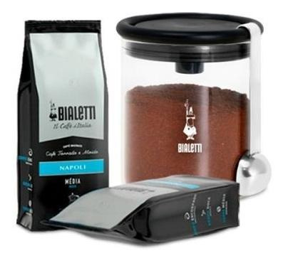 Imagem 1 de 3 de Kit Pote Vidro Barattolo+brinde Café Napoli Para Coador 250g