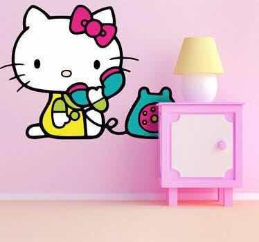 Hello Kitty En Vinil Adhesivo Para Cuarto De Niña