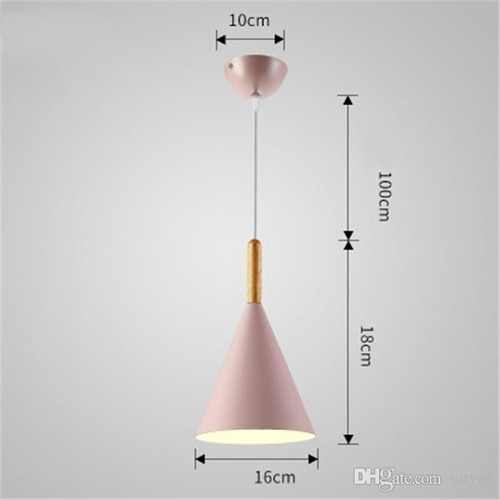 Lámpara Colgante De Techo Nordico C/ Madera Colores