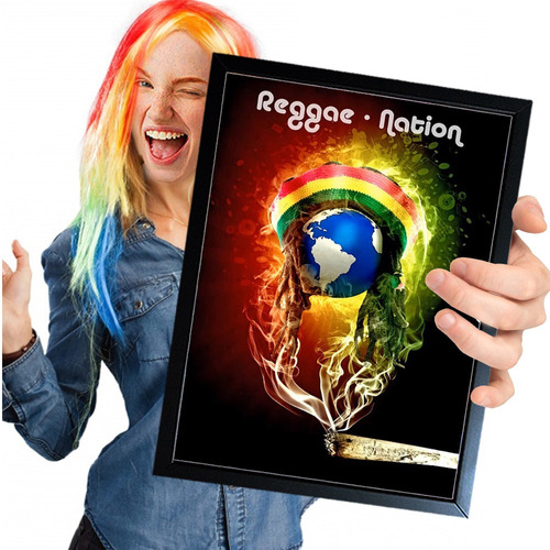 Poster Quadro Com Moldura Reggae 16 A4 30x21cm