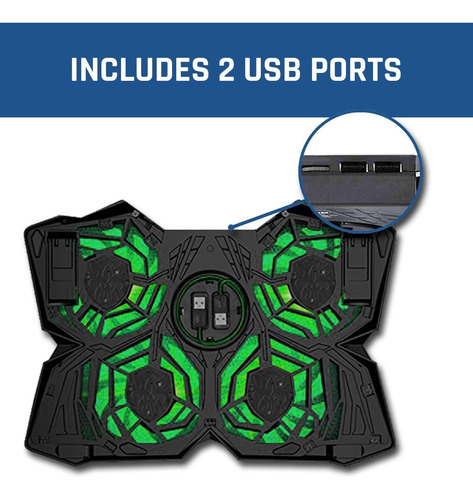 Soporte Enfriador Para Computadora Portátil Klim, Con 2 Usb,