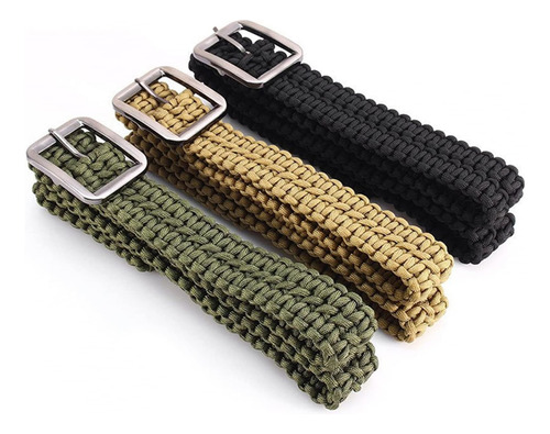 Cinturón De Paracord Asr Outdoor Universal Fit Negro Surviva