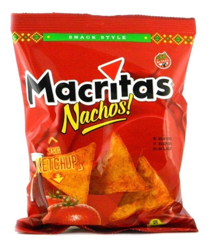 Nuevos! Nachos Macritas Sabor Ketchup 70g Snack Sin Tacc