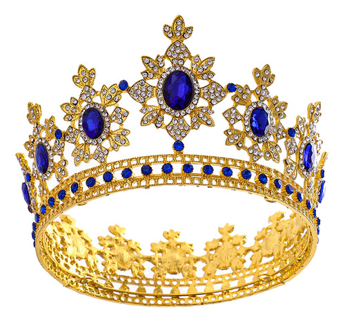 Tiaras Doradas De Queen King Crowns Con Corona Redonda Barro