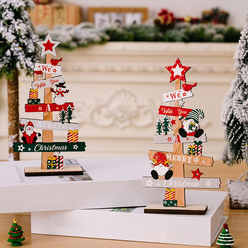 Cartel De Navidad Decorativo De Madera Para Escritorio