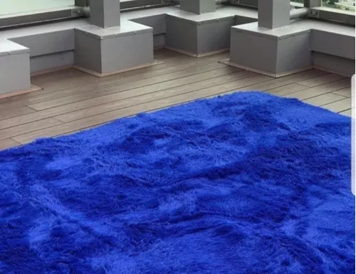 Alfombra lisa pelo largo azul francia - ESPACITY