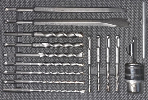 Imagen 3 de 4 de Set Brocas Cincel Punto Sds-plus 14 Pcs Makita D-71174 Malet