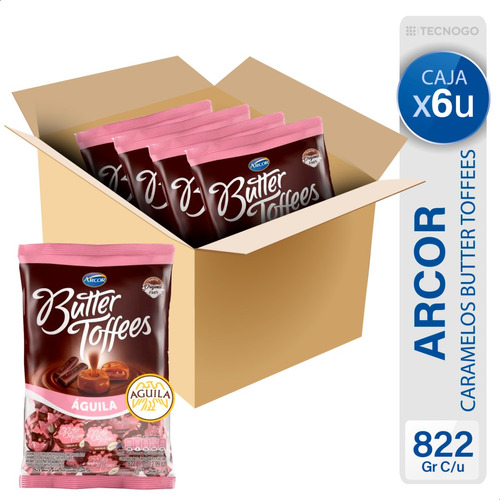 Caramelo De Chocolate Butter Toffees Aguila Arcor - Caja