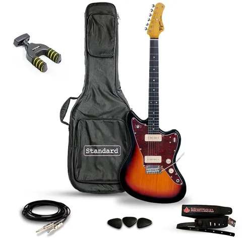 Guitarra Tagima Tw61 Jazzmaster Woodstock + Alça + Palhetas