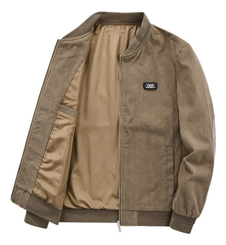 T Chamarra Bomber De Pana De Color Liso Para Hombre