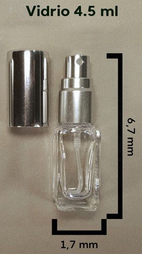Vaporizador Vidrio Decant Muestra Perfume Frasco 5 Ml X10 Plateado