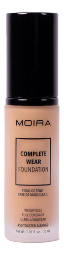 Base de maquillaje líquida Moira Complete Wear Foundation Foundation tono toasted almond - 30mL 1.01oz