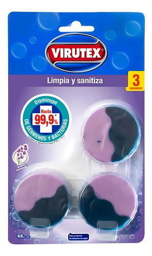 Pastilla Inodoro Wc X3 Sanitizante Lavanda Estanque Virutex