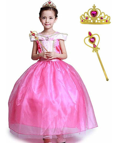 Disfraz De Princesa Aurora Para Niña Clasico Impresionante