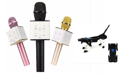 Microfono Inalambrico Karaoke Metálico Parlante Bluetooth 