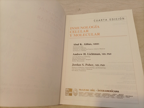 Libro. Inmunología Celular Y Molecular. 4a Ed. Abbas. (Usado)