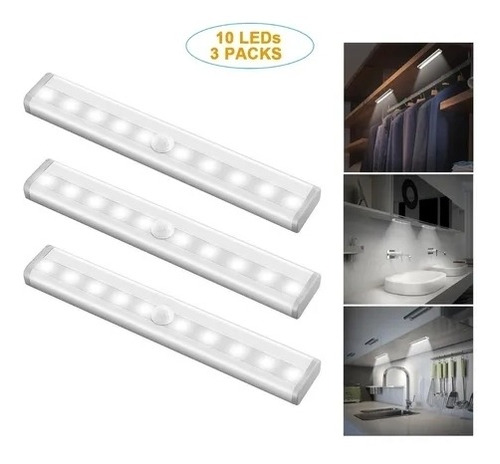 Pack De 3 Unidades De Luz Nocturna Sensor De Movimiento De L