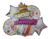 Comprar Globos Metalizado Feliz Cumpleaños 7 Piezas Helio O Aire