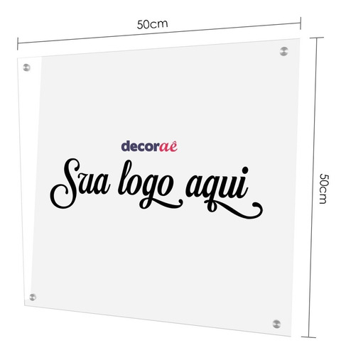 Placa Acrílico Marca Logotipo Escritorio Comercio Loja 50x50