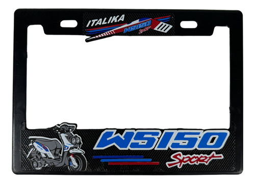 Marco Portaplaca Para Moto Italika Ws150 Sport Con Relieve