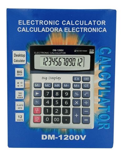 Imagen 3 de 6 de Calculadora Grande Comercial Oficina Big Display 12 Digitos
