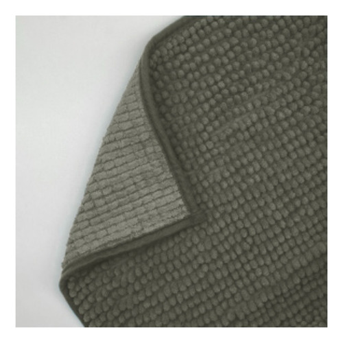Set Combo Cortina Baño Estampada + Alfombra Shaggy + Ganchos Gris Oscuro
