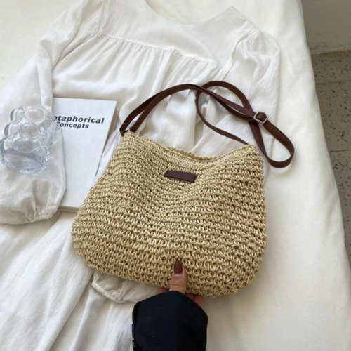 Bolso Sienna - Bolso Boho De Rafia Tejida Con Forro Interno
