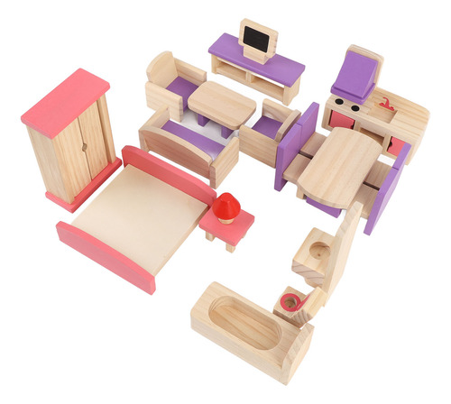 Juego De Muebles De Juguete De Madera, Simulación, Madera Ma