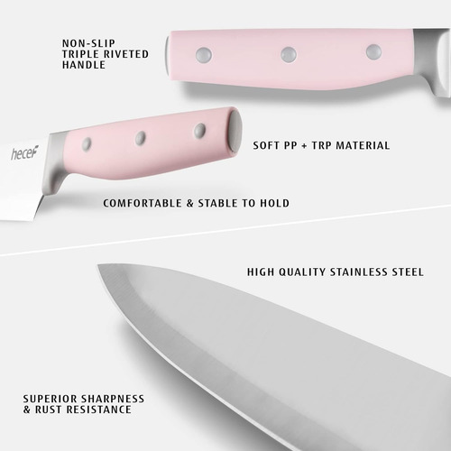 Hecef Juego De 14 Cuchillos De Cocina, Juego De 14 Piezas Co