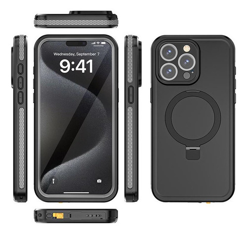 .funda For iPhone 15 Pro Funda Impermeable Ip68 A Prueba De