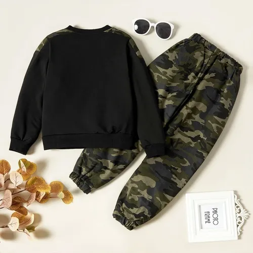 Moda Sudadera Camuflaje Ni os Y Pantalones Casual Meses sin